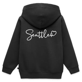 Battement de cœur de Seattle - Sweat Premium à capuche zippé enfant bio - noir - Dos - AI Model Kid Male (0cm)