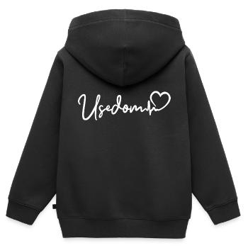 Usedom Herzschlag Ostsee Insel Usedom - Kinder Premium Organic Zip Hoodie - Schwarz - Hinten - AI Model Kid Male (0cm)