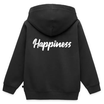 Happiness Peace - Kinder Premium Organic Zip Hoodie - Schwarz - Hinten - AI Model Kid Male (0cm)