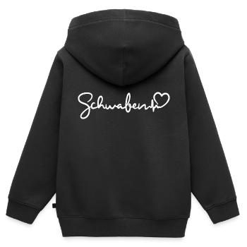 Schwaben Herzschlag - Kinder Premium Organic Zip Hoodie - Schwarz - Hinten - AI Model Kid Male (0cm)