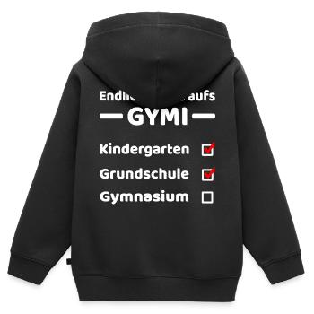 Einschulung Gymnasium 5. Klasse - Kinder Premium Organic Zip Hoodie - Schwarz - Hinten - AI Model Kid Male (0cm)