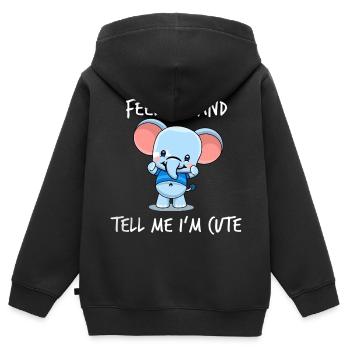 Feed Me And Tell Me I'm Cute - Kids Premium Organic Zip-up Hoodie - black - Back - AI Model Kid Male (0cm)