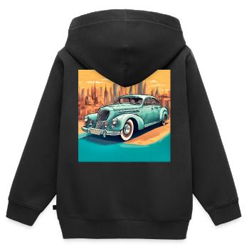 Vintage shabby chic convertible car - Kids Premium Organic Zip-up Hoodie - black - Back - AI Model Kid Male (0cm)