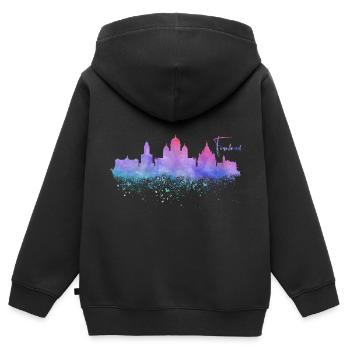 Finlande - Sweat Premium à capuche zippé enfant bio - noir - Dos - AI Model Kid Male (0cm)