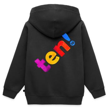 TEN 10 YEARS 10TH BIRTHDAY - Kids Premium Organic Zip-up Hoodie - black - Back - AI Model Kid Male (0cm)