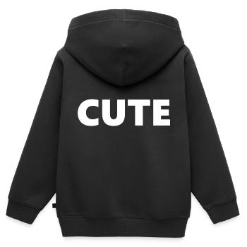 CUTE - Kids Premium Organic Zip-up Hoodie - black - Back - AI Model Kid Male (0cm)