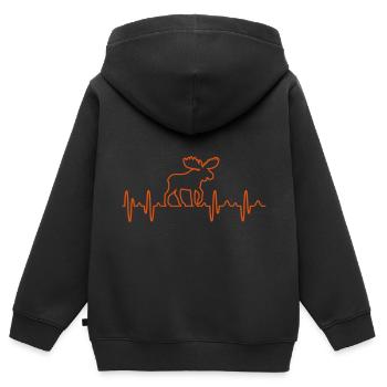 élan - Sweat Premium à capuche zippé enfant bio - noir - Dos - AI Model Kid Male (0cm)