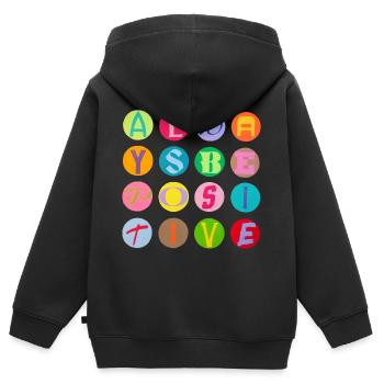 Always be positive - Kinder Premium Organic Zip Hoodie - Schwarz - Hinten - AI Model Kid Male (0cm)