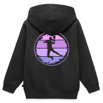 Handballspielerin Handballerin Kinder Handball - Kinder Premium Organic Zip Hoodie - Schwarz - Hinten - AI Model Kid Male (0cm)