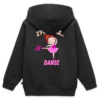 j'peux pas...je danse - Sweat Premium à capuche zippé enfant bio - noir - Dos - AI Model Kid Male (0cm)