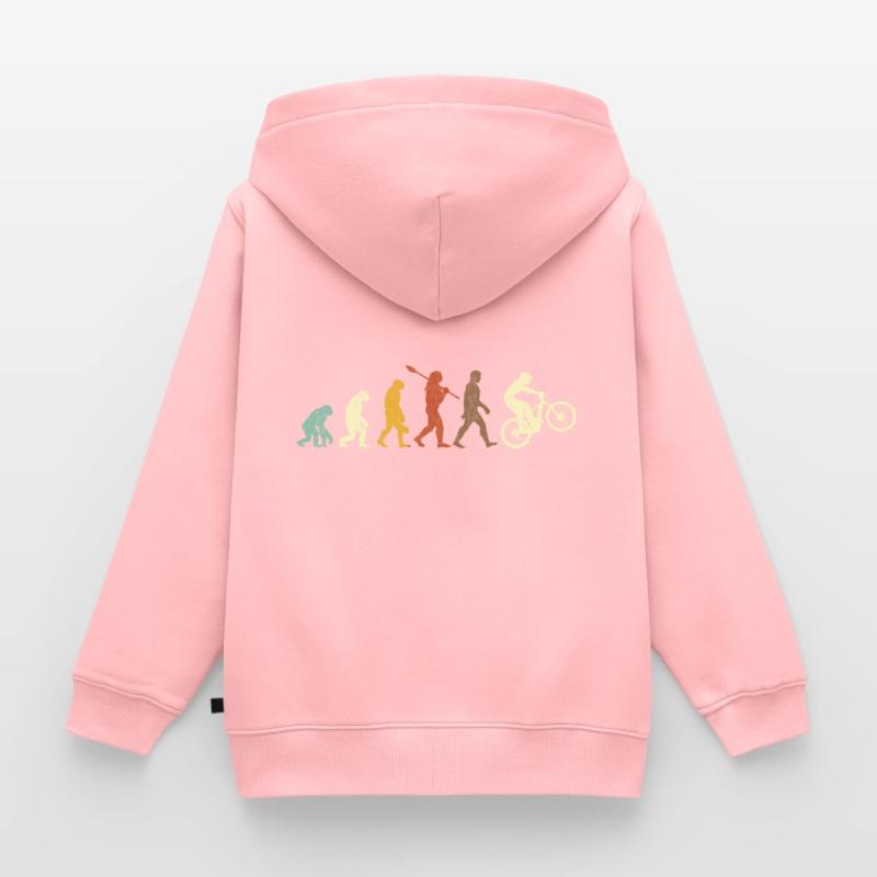 VTT Evolution Vintage Evolution Vélo Sweat Premium à capuche zippé enfant bio