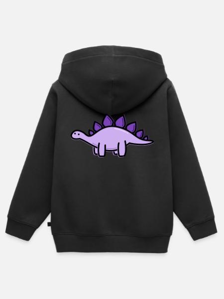 Cute Stegosaurus - Kinder Premium zip hoodie biologisch - zwart