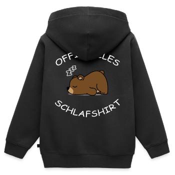 Offizielles Schlafshirt - Kinder Premium Organic Zip Hoodie - Schwarz - Hinten - AI Model Kid Male (0cm)