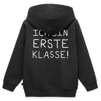 I AM FIRST CLASS ! Enrollment of first graders - Kids Premium Organic Zip-up Hoodie - black - Back - AI Model Kid Male (0cm)