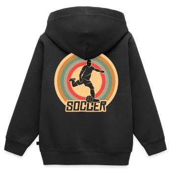 Fußballer Vintage Fußball Spieler Fußballspieler - Kinder Premium Organic Zip Hoodie - Schwarz - Hinten - AI Model Kid Male (0cm)