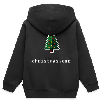 Pixel Christmas - Kinder Premium Organic Zip Hoodie - Schwarz - Hinten - AI Model Kid Male (0cm)