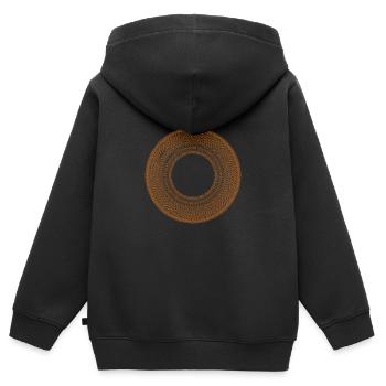 Orange cycle - Sweat Premium à capuche zippé enfant bio - noir - Dos - AI Model Kid Male (0cm)