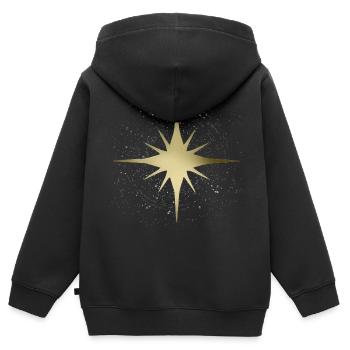 Weihnachtsstern - Kinder Premium Organic Zip Hoodie - Schwarz - Hinten - AI Model Kid Male (0cm)