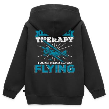 Fliegen Pilot Flugzeug - Kinder Premium Organic Zip Hoodie - Schwarz - Hinten - AI Model Kid Male (0cm)