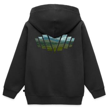 V Montagnes - Sweat Premium à capuche zippé enfant bio - noir - Dos - AI Model Kid Male (0cm)