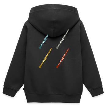 clarinette clarinette - Sweat Premium à capuche zippé enfant bio - noir - Dos - AI Model Kid Male (0cm)