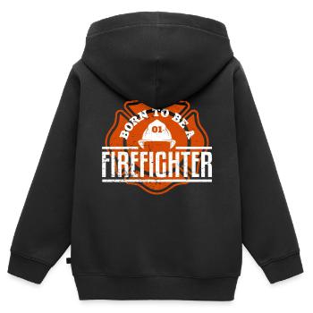 Feuerwehrmann Feuerwehrmann - Kinder Premium Organic Zip Hoodie - Schwarz - Hinten - AI Model Kid Male (0cm)