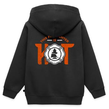 Feuerwehrmann Feuerwehrmann - Kinder Premium Organic Zip Hoodie - Schwarz - Hinten - AI Model Kid Male (0cm)