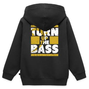 Music bass - Kids Premium Organic Zip-up Hoodie - black - Back - AI Model Kid Male (0cm)