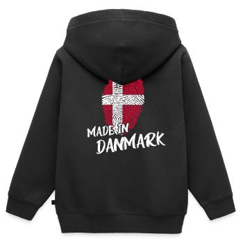 daenemark danmark DNA - Kinder Premium Organic Zip Hoodie - Schwarz - Hinten - AI Model Kid Male (0cm)