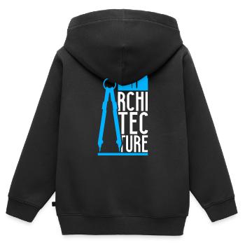 Die Architektur - Kinder Premium Organic Zip Hoodie - Schwarz - Hinten - AI Model Kid Male (0cm)