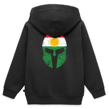 Kurdistan - Kinder Premium Organic Zip Hoodie - Schwarz - Hinten - AI Model Kid Male (0cm)