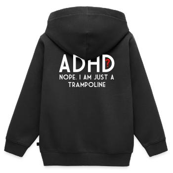ADHD - Kids Premium Organic Zip-up Hoodie - black - Back - AI Model Kid Male (0cm)