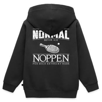 Tischtennis Noppen Spieler Spruch lustig Material - Kinder Premium Organic Zip Hoodie - Schwarz - Hinten - AI Model Kid Male (0cm)