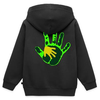 Bébé Signe - Sweat Premium à capuche zippé enfant bio - noir - Dos - AI Model Kid Male (0cm)