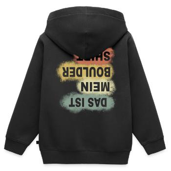 Bouldern Klettern Sportkletterer Geschenk - Kinder Premium Organic Zip Hoodie - Schwarz - Hinten - AI Model Kid Male (0cm)