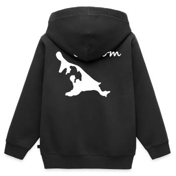 Usedom - Kinder Premium Organic Zip Hoodie - Schwarz - Hinten - AI Model Kid Male (0cm)