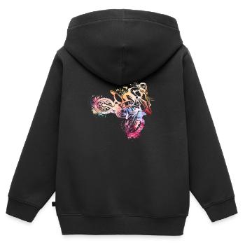Motorsport - Kinder Premium Organic Zip Hoodie - Schwarz - Hinten - AI Model Kid Male (0cm)