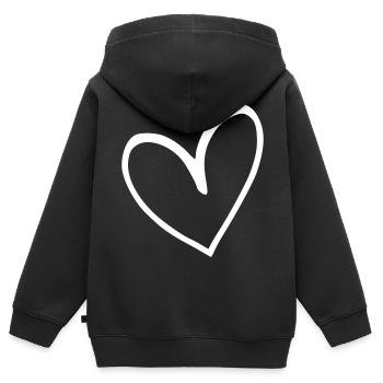 Herz Emoji Skizze - Kinder Premium Organic Zip Hoodie - Schwarz - Hinten - AI Model Kid Male (0cm)