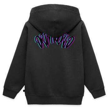 DRIFT WORLD - Kinder Premium Organic Zip Hoodie - Schwarz - Hinten - AI Model Kid Male (0cm)