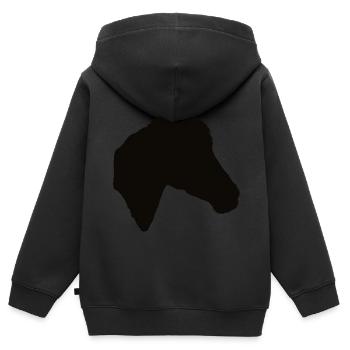 Pferd, Pferde, Pferde-Scherenschnitt - Kinder Premium Organic Zip Hoodie - Schwarz - Hinten - AI Model Kid Male (0cm)