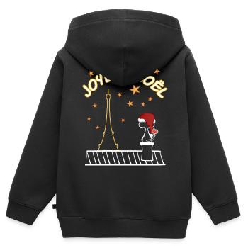 Joyeux Noël - Sweat Premium à capuche zippé enfant bio - noir - Dos - AI Model Kid Male (0cm)