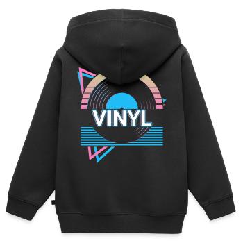 Schallplatte Retro Musik Retro Geschenk - Kinder Premium Organic Zip Hoodie - Schwarz - Hinten - AI Model Kid Male (0cm)