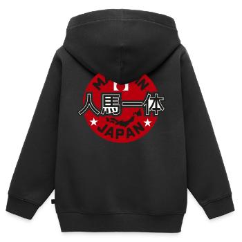 Made in Japan JDM Drift Auto Tuning Rising Sun - Kinder Premium Organic Zip Hoodie - Schwarz - Hinten - AI Model Kid Male (0cm)