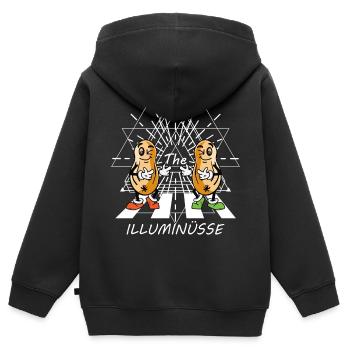 Die Illuminüsse - Kinder Premium Organic Zip Hoodie - Schwarz - Hinten - AI Model Kid Male (0cm)