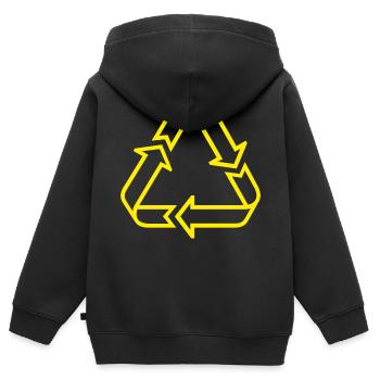 Recycling Symbol - Kinder Premium Organic Zip Hoodie - Schwarz - Hinten - AI Model Kid Male (0cm)