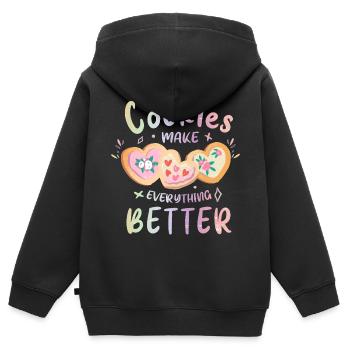 Les cookies améliorent tout - Sweat Premium à capuche zippé enfant bio - noir - Dos - AI Model Kid Male (0cm)