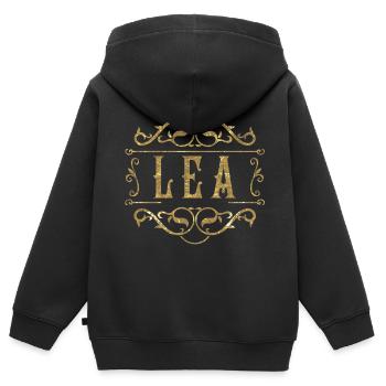 Lea gold - Kinder Premium Organic Zip Hoodie - Schwarz - Hinten - AI Model Kid Male (0cm)