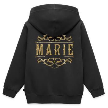 Marie gold - Kinder Premium Organic Zip Hoodie - Schwarz - Hinten - AI Model Kid Male (0cm)