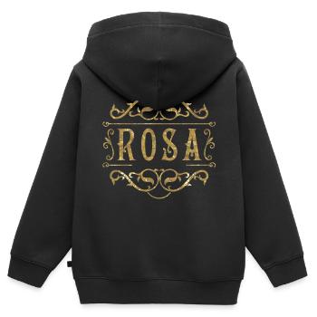 Rosa gold - Kinder Premium Organic Zip Hoodie - Schwarz - Hinten - AI Model Kid Male (0cm)