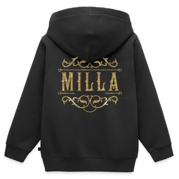 Milla or - Sweat Premium à capuche zippé enfant bio - noir - Dos - AI Model Kid Male (0cm)